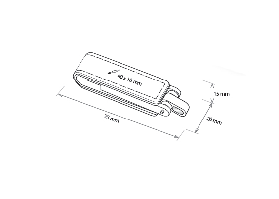 Область печати - Черная USB флешка с магнитом