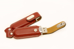 USB флешка в кожаном корпусе, коричневая