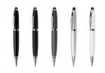 Флешка ручка со стилусом PN07-GRF, цвет - черный(глянцевый)