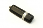Классическая USB флешка из кожи под нанесение, черная