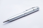 USB флешка ручка с лазерной указкой, цвет металлик